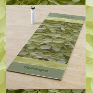 Esterilla De Yoga Hydrangeas Floral Celadon Green Blossoms