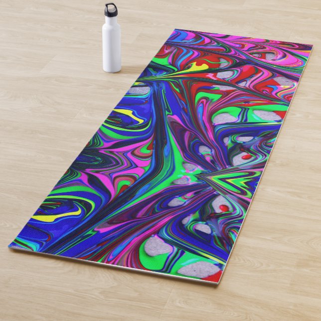 Esterilla De Yoga Hypnotic Abstract Rainbow Paint Swirls (In situ)