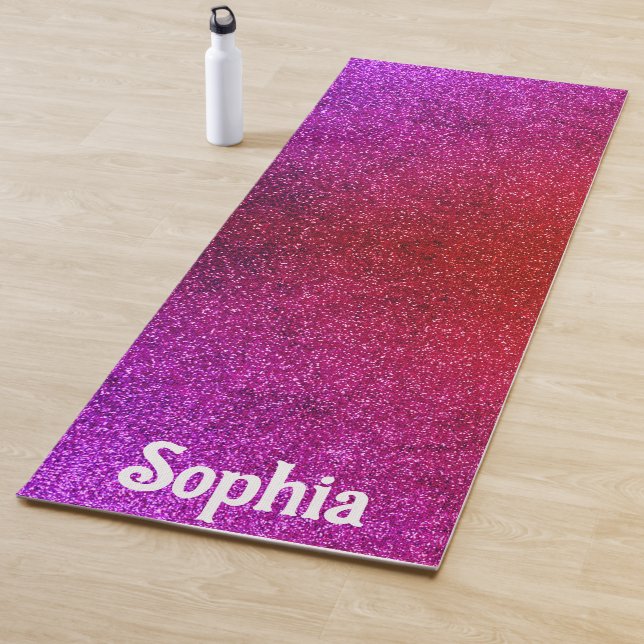 Esterilla De Yoga I love you chic pink glitter background Abstract (In situ)