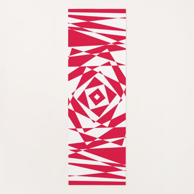 Esterilla De Yoga Ilusión abstracta roja blanca (Anverso)
