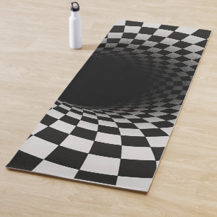 Esterilla De Yoga Ilusión óptica de túnel en blanco y negro