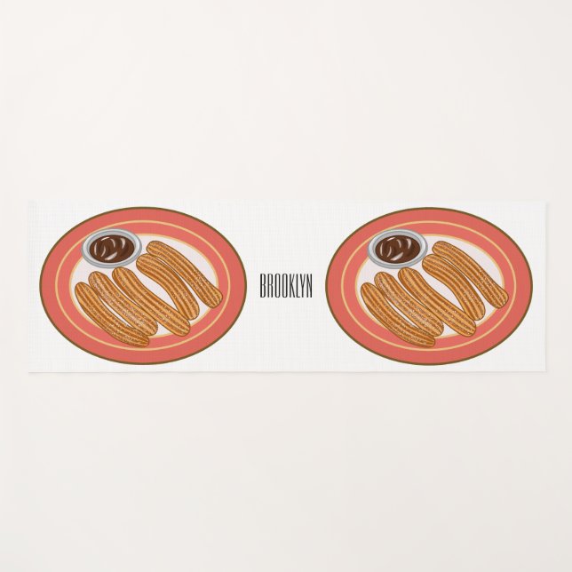 Esterilla De Yoga Ilustracion Churro personalizado (Anverso (horizontal))