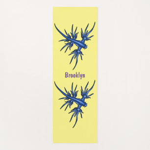 Esterilla De Yoga Ilustración de babosa marina dragón azul 