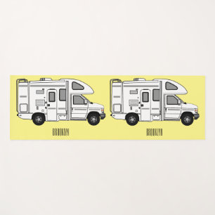 Esterilla De Yoga Ilustración de dibujos animados de autocaravana