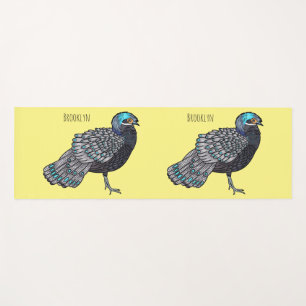 Esterilla De Yoga ilustración de dibujos animados de ave faisán pavo