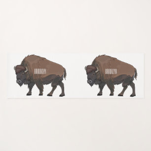 Esterilla De Yoga Ilustración de dibujos animados de bisonte