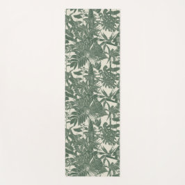Esterilla De Yoga Ilustración de línea tropical exótica.