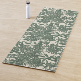 Esterilla De Yoga Ilustración de línea tropical exótica.