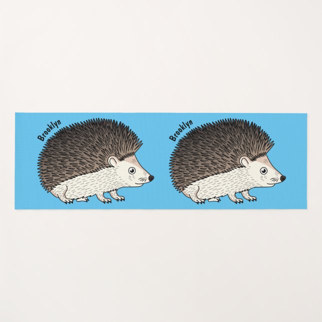Esterilla De Yoga Ilustracion de personalizado de hedgehog espinoso (Anverso (horizontal))