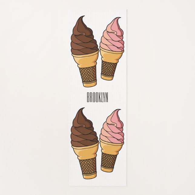 Esterilla De Yoga Ilustracion de personalizado de helado de cono (Anverso)