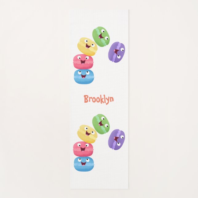 Esterilla De Yoga Ilustracion de personalizado de macarons graciosos (Anverso)