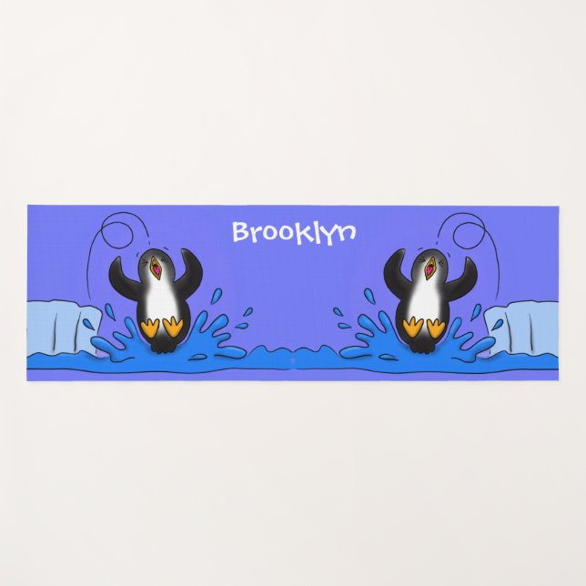 Esterilla De Yoga Ilustracion de personalizado de pingüino puenteado (Anverso (horizontal))