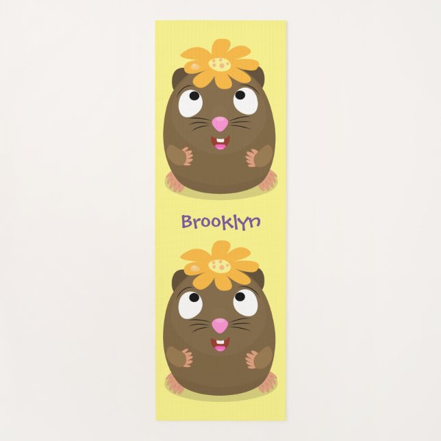 Esterilla De Yoga Ilustracion de personalizado feliz de conejillo de (Anverso)