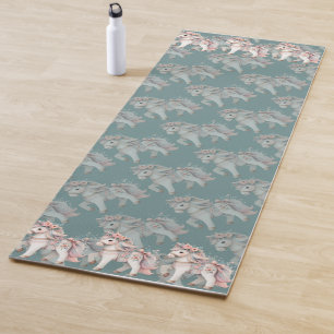 Esterilla De Yoga Ilustracion Floral Pastel Horse Fantasy