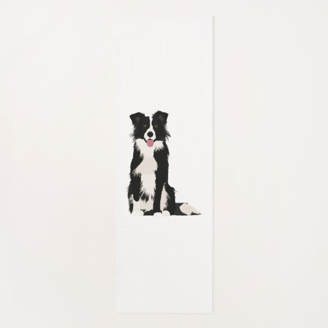 Esterilla De Yoga Ilustracion Fronterizo de Collie. (Anverso)
