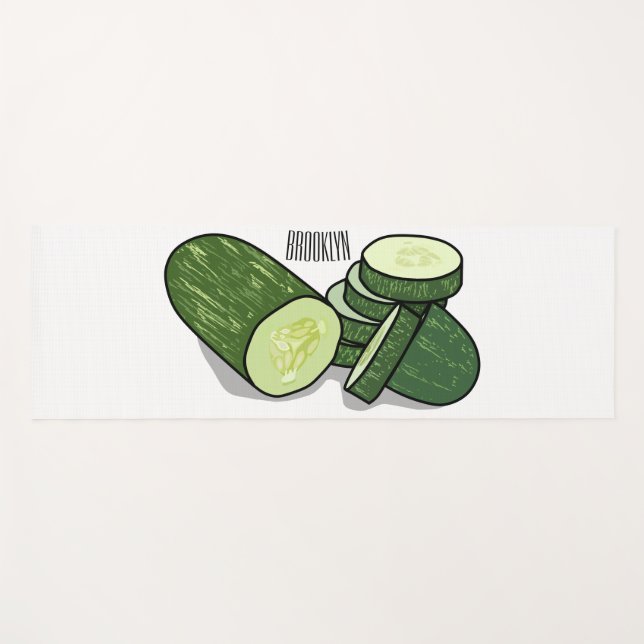 Esterilla De Yoga Ilustracion personalizado Cucumber (Anverso (horizontal))