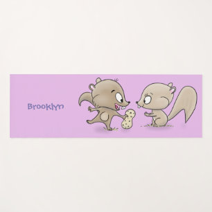 Esterilla De Yoga Ilustracion personalizado de ardillas graciosas