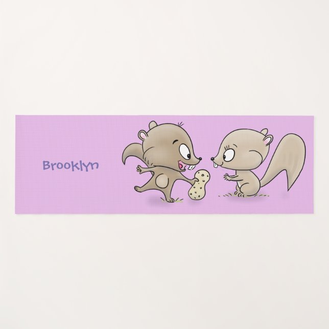 Esterilla De Yoga Ilustracion personalizado de ardillas graciosas (Anverso (horizontal))