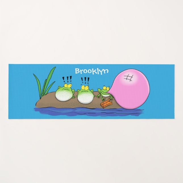 Esterilla De Yoga Ilustracion personalizado de bblegum de ranas grac (Anverso (horizontal))