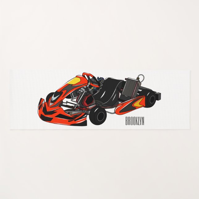 Esterilla De Yoga Ilustracion personalizado de carreras de Kart (Anverso (horizontal))