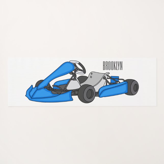 Esterilla De Yoga Ilustracion personalizado de carreras de Kart (Reverso (horizontal))
