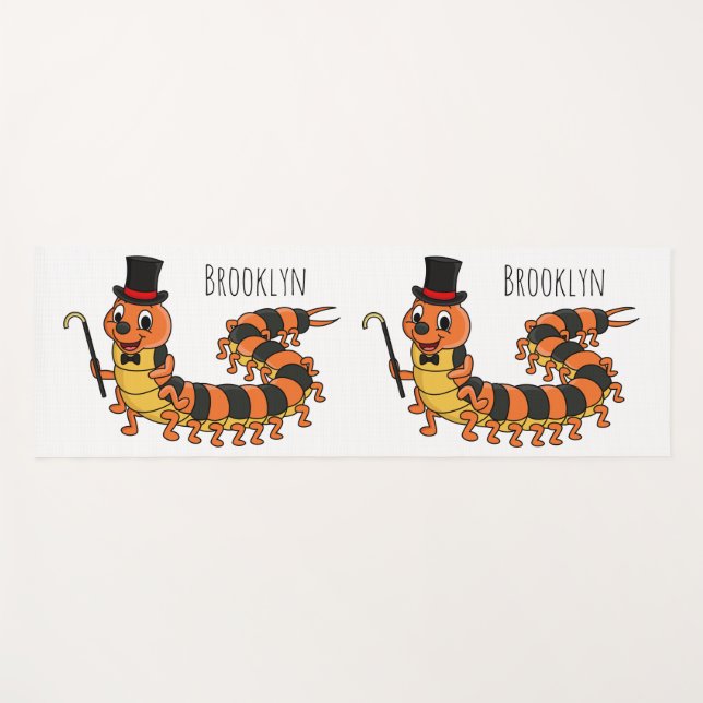 Esterilla De Yoga Ilustracion personalizado de centipede gracioso (Anverso (horizontal))