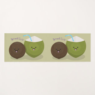 Esterilla De Yoga Ilustracion personalizado de cocos kawaii alegres