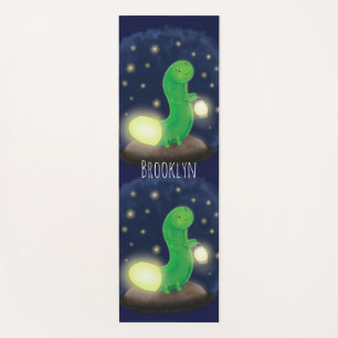 Esterilla De Yoga Ilustracion personalizado de gusano de brillo verd