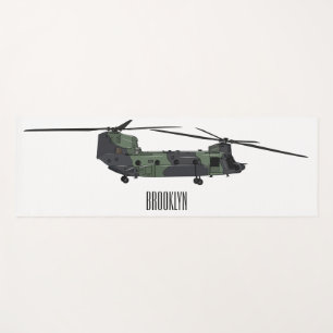 Esterilla De Yoga Ilustracion personalizado de helicóptero del ejérc
