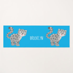 Esterilla De Yoga Ilustracion personalizado de leopardo de las nieve