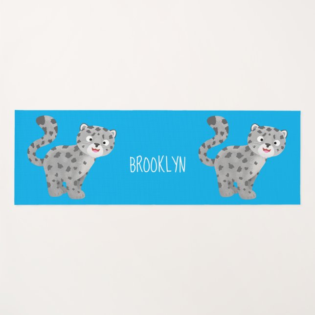Esterilla De Yoga Ilustracion personalizado de leopardo de las nieve (Anverso (horizontal))