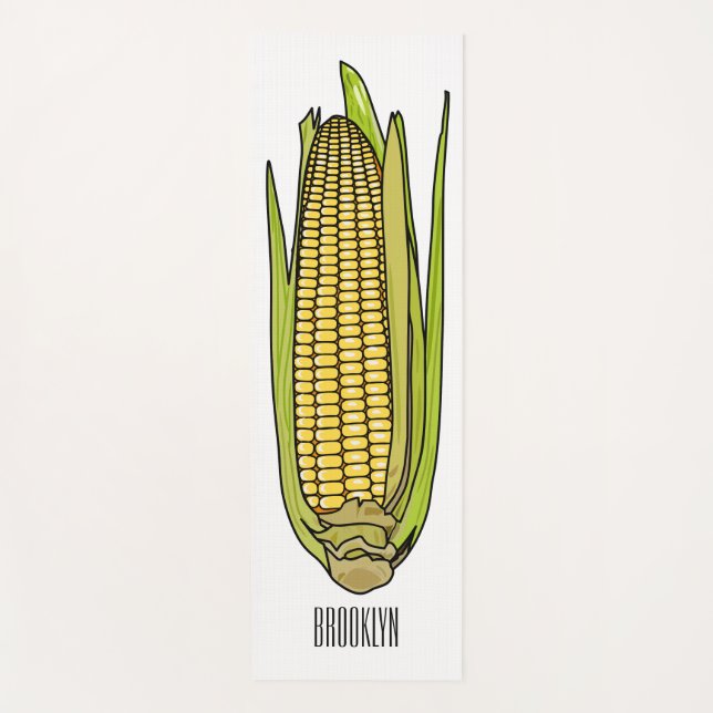 Esterilla De Yoga Ilustracion personalizado de maíz (Anverso)