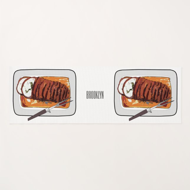 Esterilla De Yoga Ilustracion personalizado de pavo asado (Anverso (horizontal))