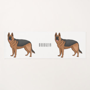 Esterilla De Yoga Ilustracion personalizado de perro pastor alemán