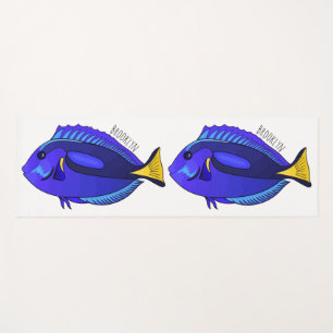 Esterilla De Yoga Ilustracion personalizado de pescado tang azul