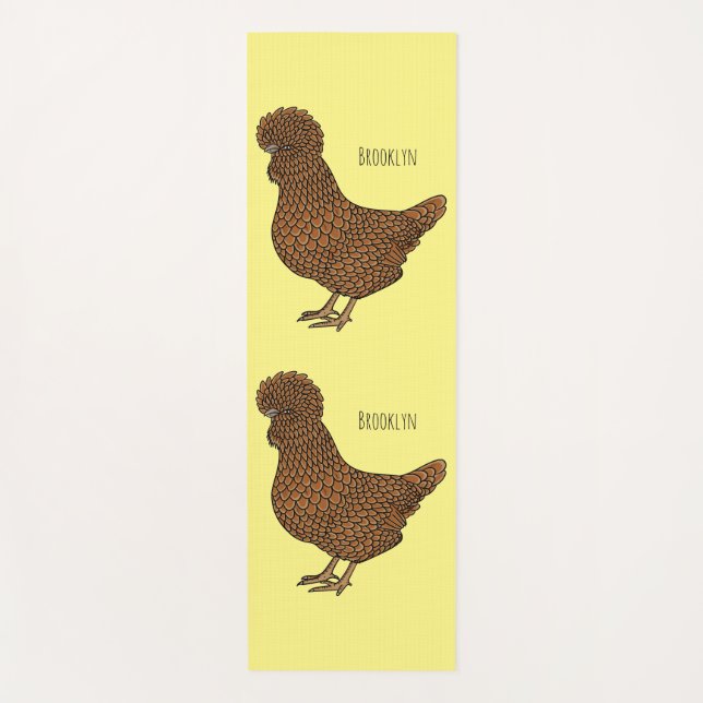 Esterilla De Yoga Ilustracion personalizado de pollo polaco Chamois (Anverso)