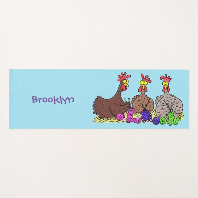 Esterilla De Yoga Ilustracion personalizado de pollos de punto diver (Anverso (horizontal))