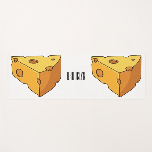 Esterilla De Yoga Ilustracion personalizado de queso (Anverso (horizontal))
