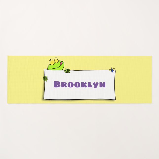 Esterilla De Yoga Ilustracion personalizado de señas de rana verde s (Anverso (horizontal))