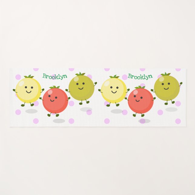 Esterilla De Yoga Ilustracion personalizado de tomates de cerezo (Anverso (horizontal))