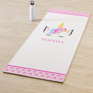 Esterilla De Yoga ilustracion Unicornio mágico rosa personalizado