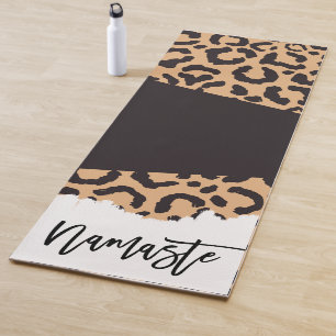 Esterilla De Yoga Impresión de animales modernos de leopardo de oro