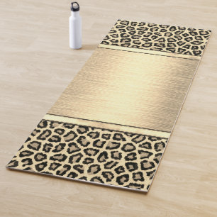 Esterilla De Yoga Impresión de leopardo dorado de Sheen Gold