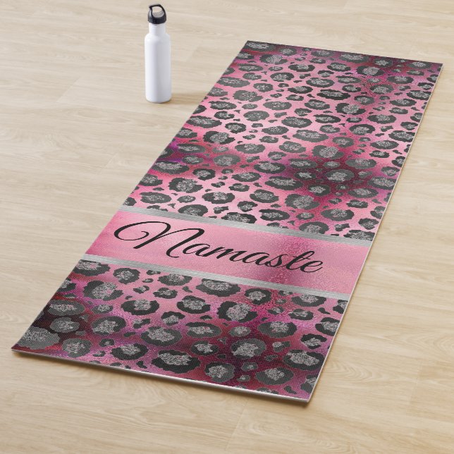 Esterilla De Yoga Impresión de leopardo Purpurinoso en rosa brillant (In situ)