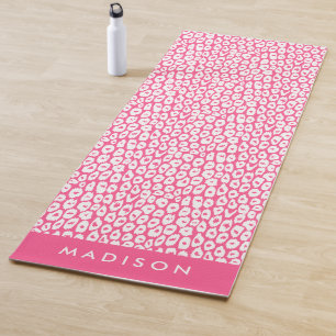 Esterilla De Yoga Impresión de leopardo rosa caliente personalizada