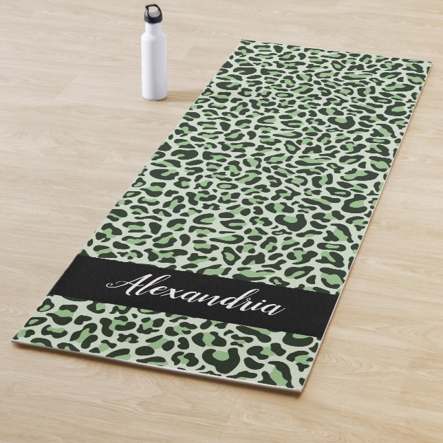 Esterilla De Yoga Impresión de leopardo verde personalizada Pilates  (In situ)