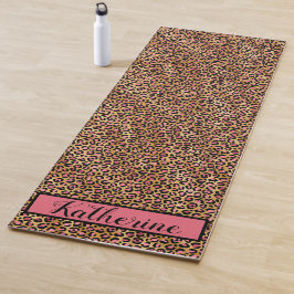 Esterilla De Yoga Impresión monogramada sobre los lugares de leopard