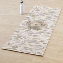 Esterilla De Yoga Impresión Zen Cream White Cocoa Brown Zebra