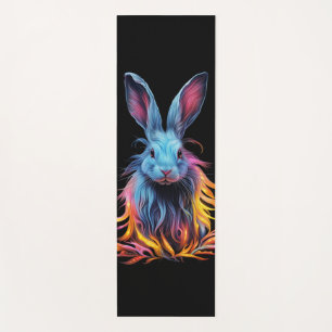 Esterilla De Yoga Impresionante conejo azul en llamas