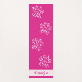 Esterilla De Yoga Impresiones de la pata de perro de corazón Pink ca